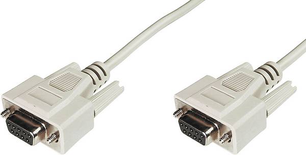 Digitus sériový kabel [1x D-SUB zásuvka 9pólová - 1x D-SUB zásuvka 9pólová], 2.00 m, béžová