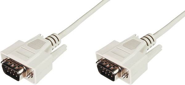 Digitus sériový kabel [1x D-SUB zástrčka 9pólová - 1x D-SUB zástrčka 9pólová], 3.00 m, béžová