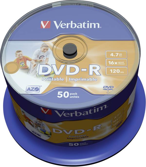 Verbatim 43533 DVD-R 4.7 GB 50 ks vřeteno s potiskem