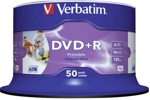 Verbatim 43512 DVD+R 4.7 GB 50 ks vřeteno s potiskem