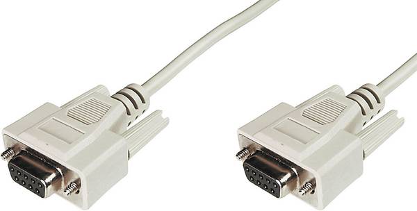 Digitus sériový kabel [1x D-SUB zásuvka 9pólová - 1x D-SUB zásuvka 9pólová], 3.00 m, béžová