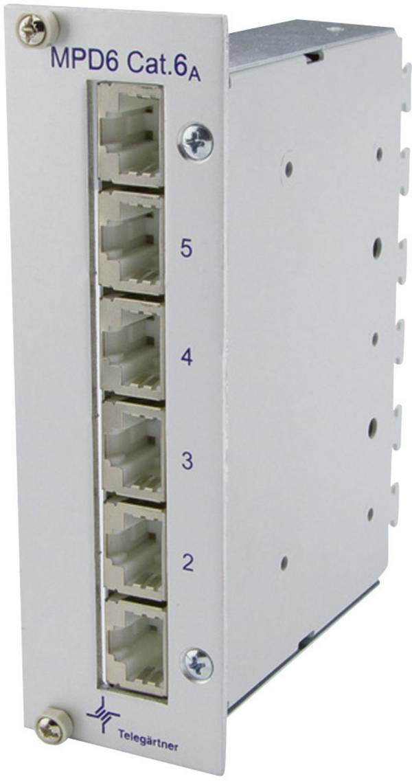 Telegärtner 100006991 6 portů síťový patch panel  CAT 6A 3 U  osazený