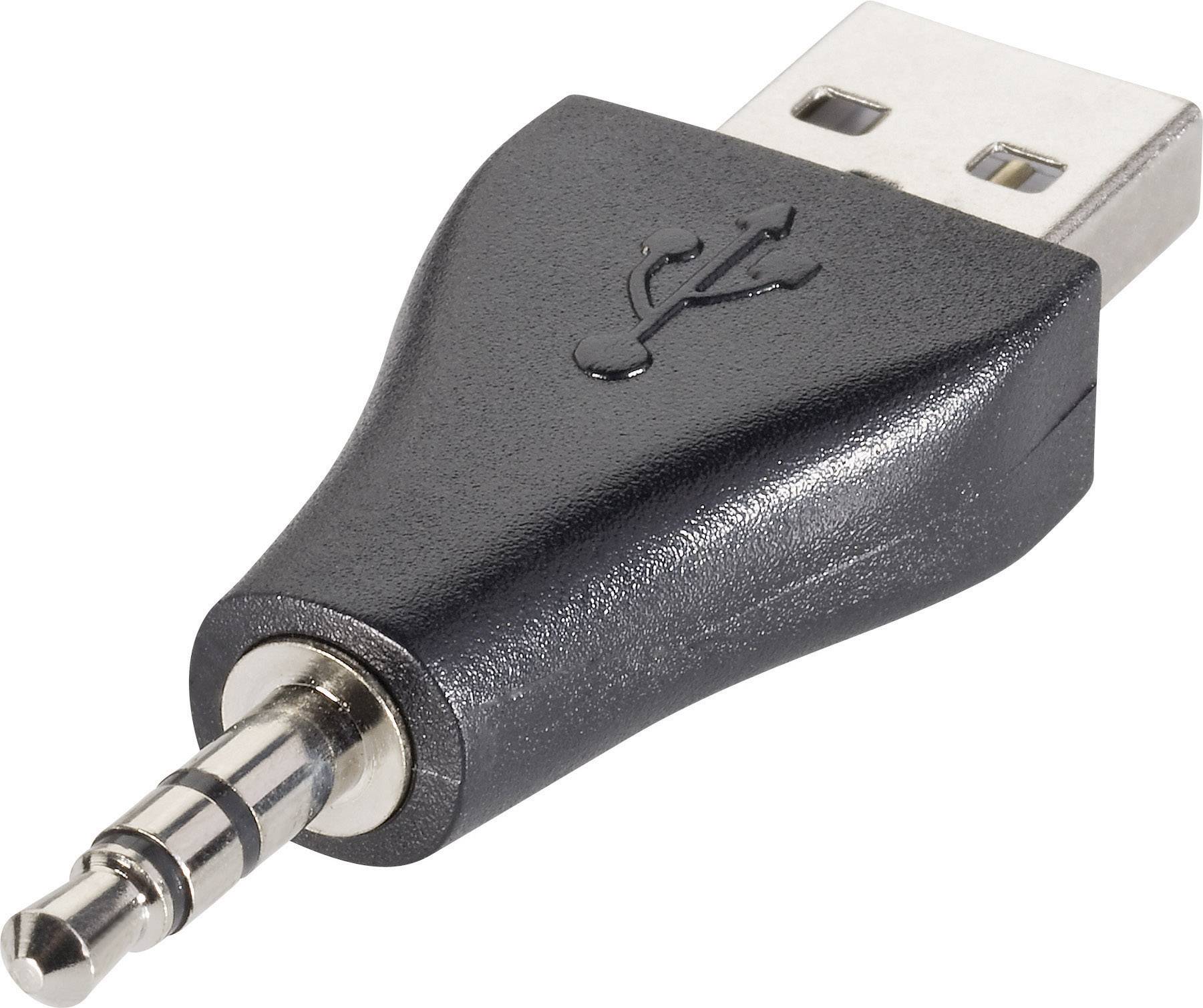 Adaptér USB 2.0, A/jack konektor 3,5 mm, černý Conrad.cz
