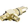 Cinch audio Y adaptér Goobay 11387, zlatá, čierna