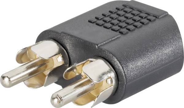 SpeaKa Professional SP-7869756  cinch / jack audio Y adaptér [2x cinch zástrčka - 1x jack zásuvka 3,5 mm] černá