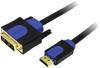 LogiLink DVI / HDMI kabelový adaptér DVI-D 18 + 1 pól Zástrčka, Zástrčka HDMI-A 5.00 m černá CHB3105 pozlacené kontakty, lze šroubovat DVI kabel