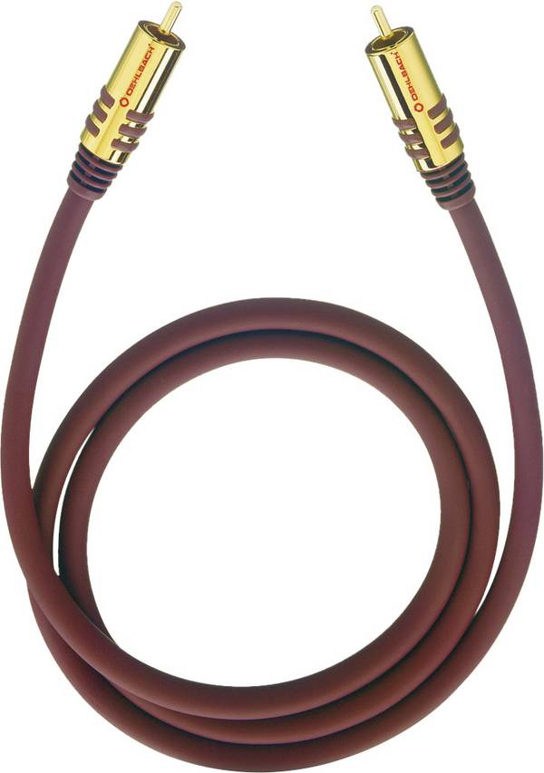 cinch audio kabel [1x cinch zástrčka - 1x cinch zástrčka] 5.00 m bordó pozlacené kontakty Oehlbach NF Sub