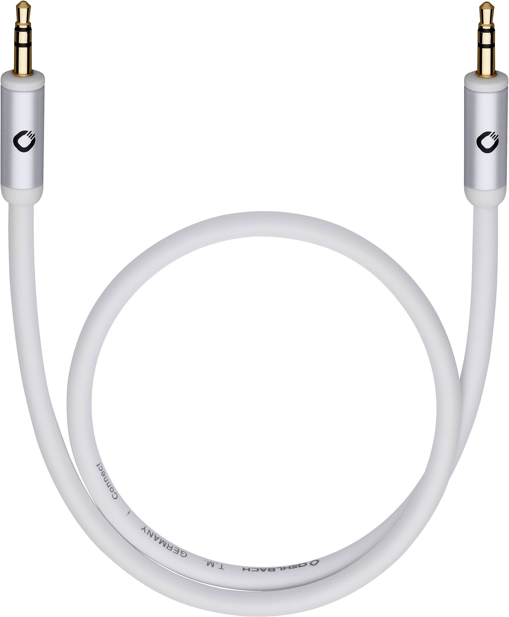 jack audio kabel [1x jack zástrčka 3,5 mm - 1x jack zástrčka 3,5 mm] 0.50 m bílá pozlacené kontakty Oehlbach i-Connect J-35