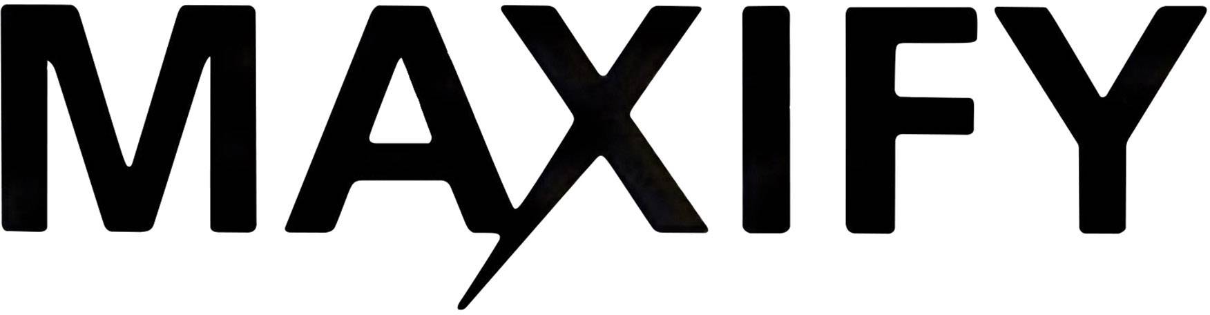 Obrázek zobrazuje logo s textem 'MAXIFY' v černých velkých písmenech.