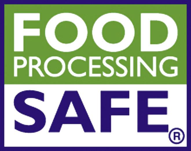 Obrázek zobrazuje logo s textem 'FOOD PROCESSING SAFE' velkými písmeny.