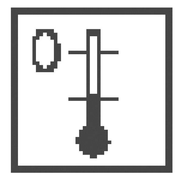 Pixelové umění: Stylizované znázornění klíčové dírky a klíče v retro designu.