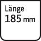 'Cedule s nápisem: Délka 185 mm.'