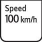 Dopravní značka ukazuje 'Maximální rychlost 100 km/h'.