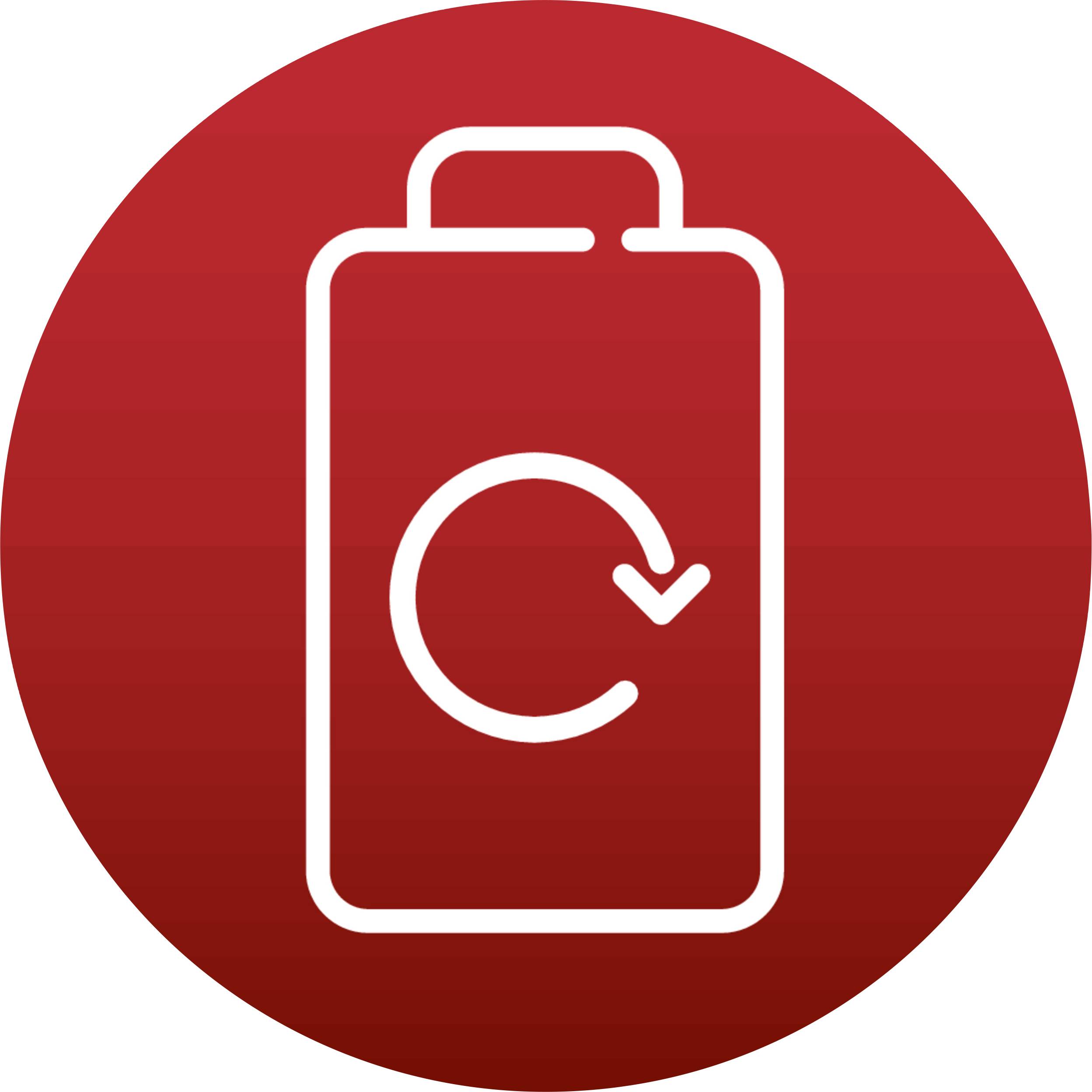 Symbol s akumulátorovým symbolem a kruhovým šipkou, který symbolizuje recyklaci nebo opětovné použití baterií.