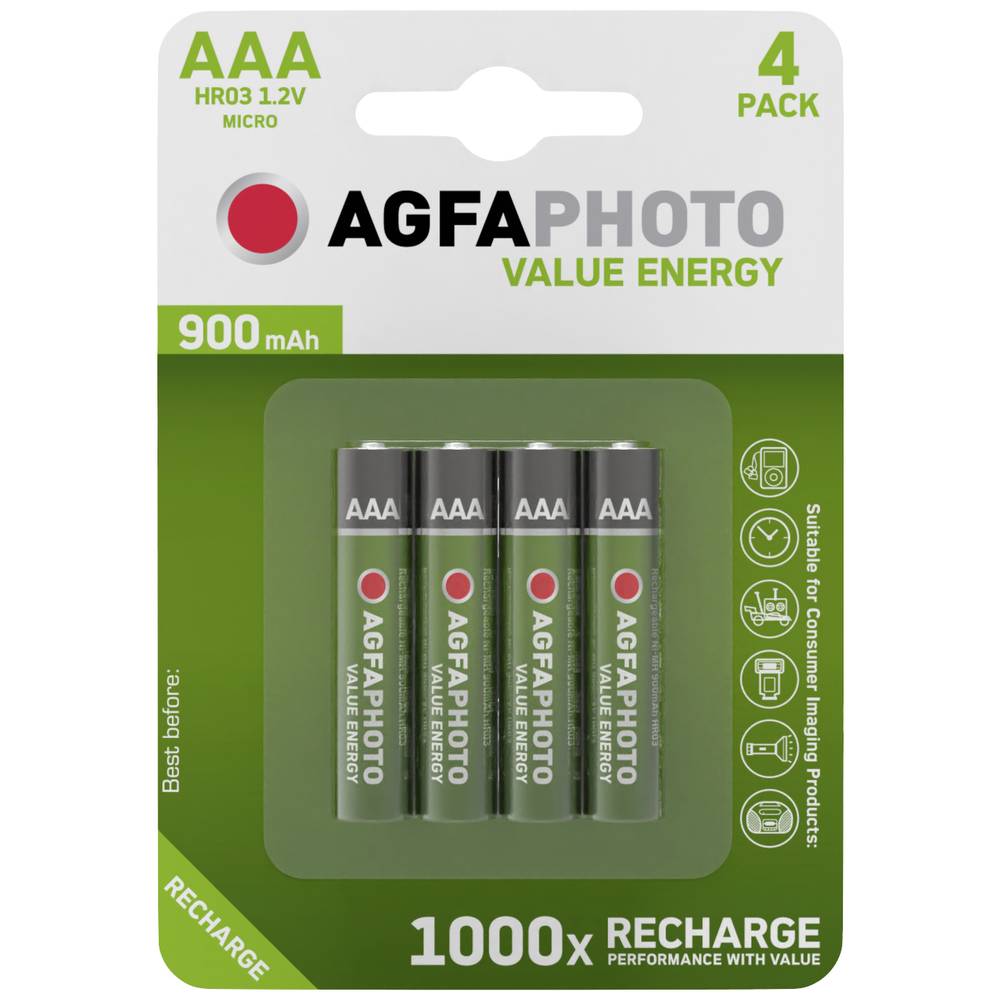 AgfaPhoto HR03 akumulátor AAA Ni-MH 900 mAh 1.2 V 4 ks