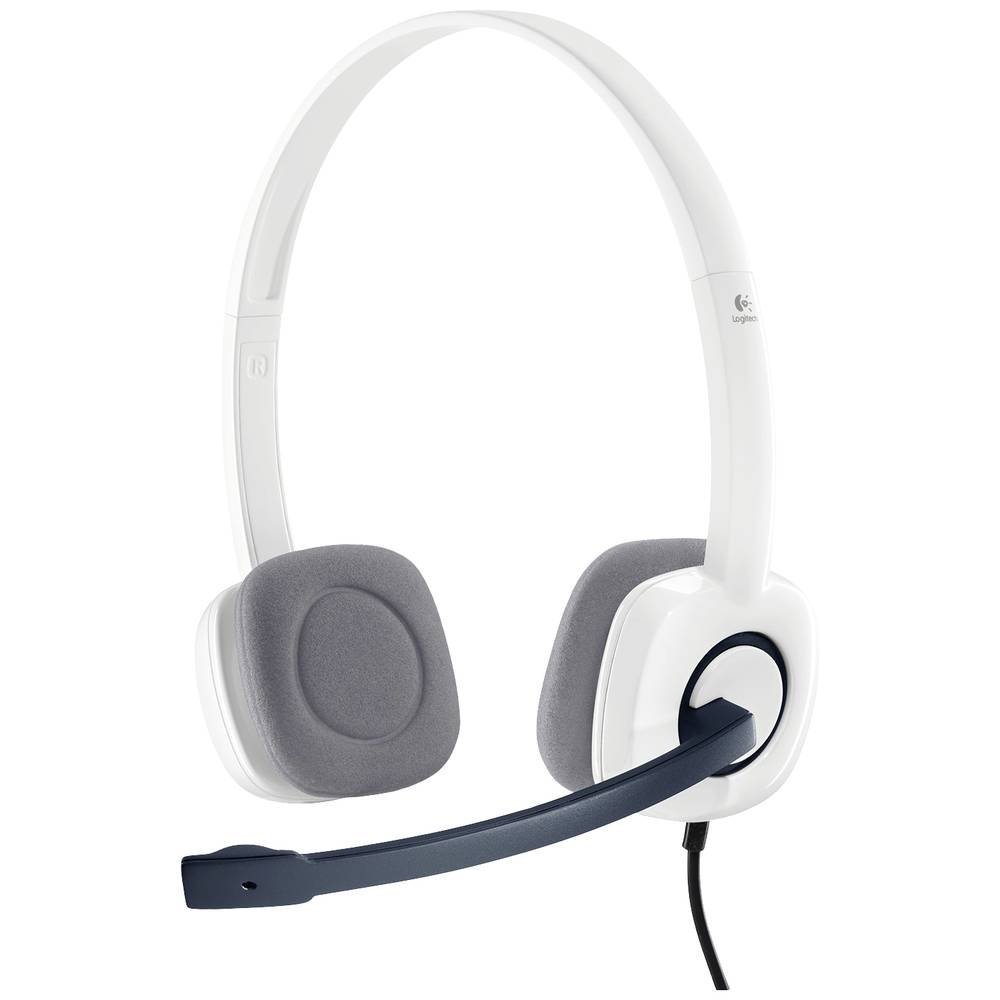 Logitech H150 Počítače Sluchátka On Ear kabelová stereo bílá Redukce šumu mikrofonu, Potlačení hluku regulace hlasitosti