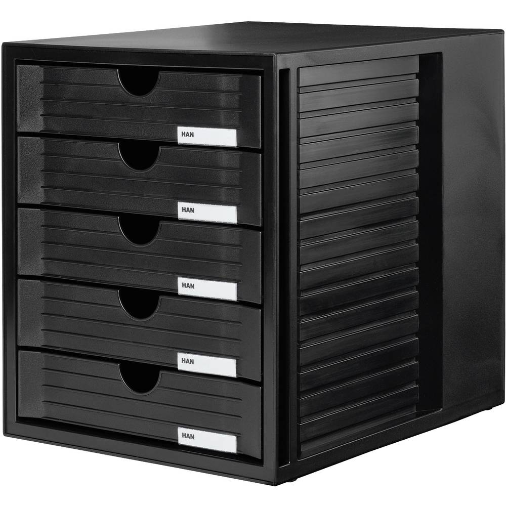 HAN SYSTEMBOX 1450-13 box se zásuvkami černá DIN A4, DIN C4 Počet zásuvek: 5