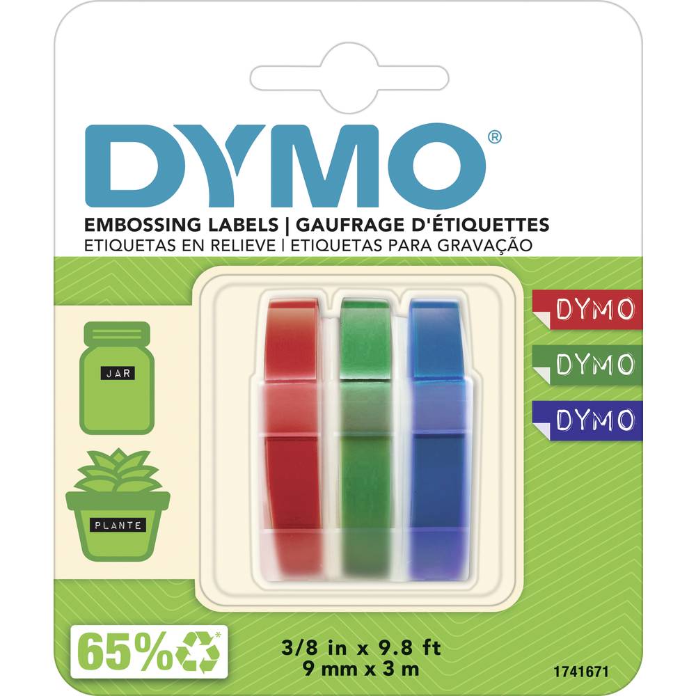 DYMO 3D razicí páska,lepicí páska sada 3 ks Barva pásky: modročervená, modročerná Barva písma: bílá 9 mm 3 m S0847750