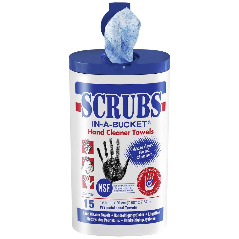 Scrubs In-a-Bucket 42215 čisticí utěrky na ruce 15 ks