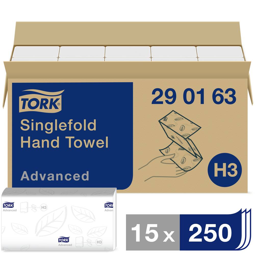 TORK 290163 Zickzack Advanced papírové utěrky, skládané (d x š) 23 cm x 25 cm bílá 3750 ks