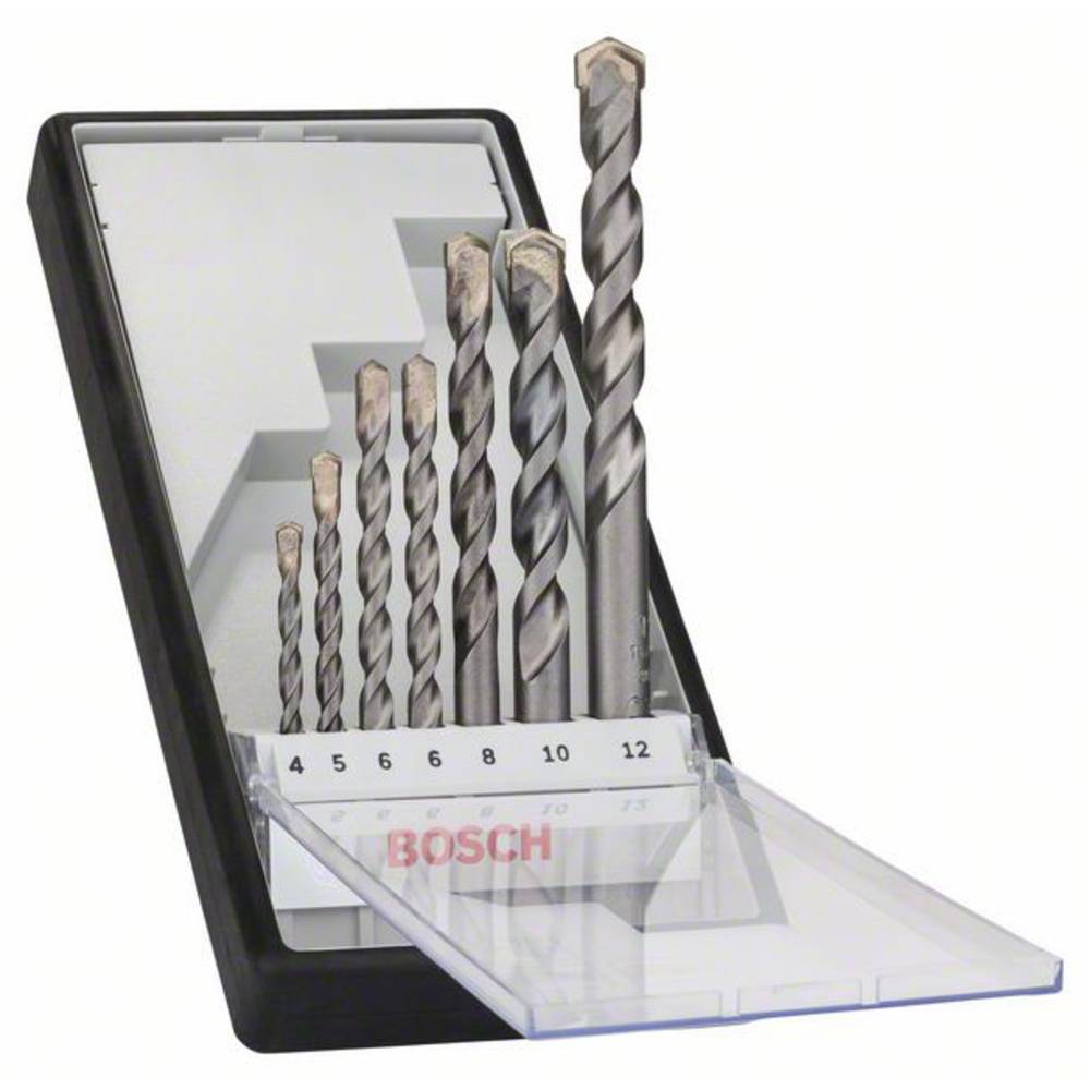 Bosch Accessories 2607010545 tvrdý kov sada vrtáku do betonu 7dílná 4 mm, 5 mm, 6 mm, 6 mm, 8 mm, 10 mm, 12 mm válcová s