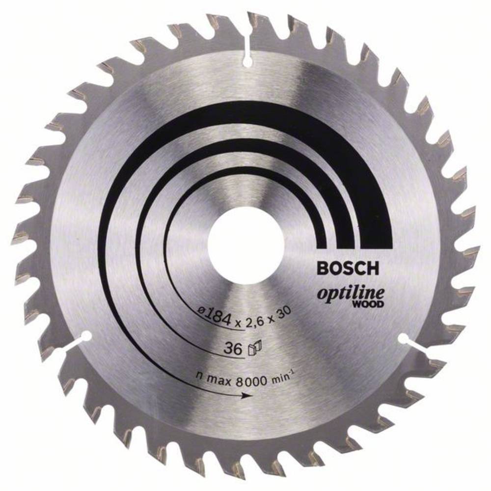 Bosch Accessories Optiline 2608640611 tvrdokovový pilový kotouč 184 x 30 x 2.6 mm Počet zubů (na palec): 36 1 ks