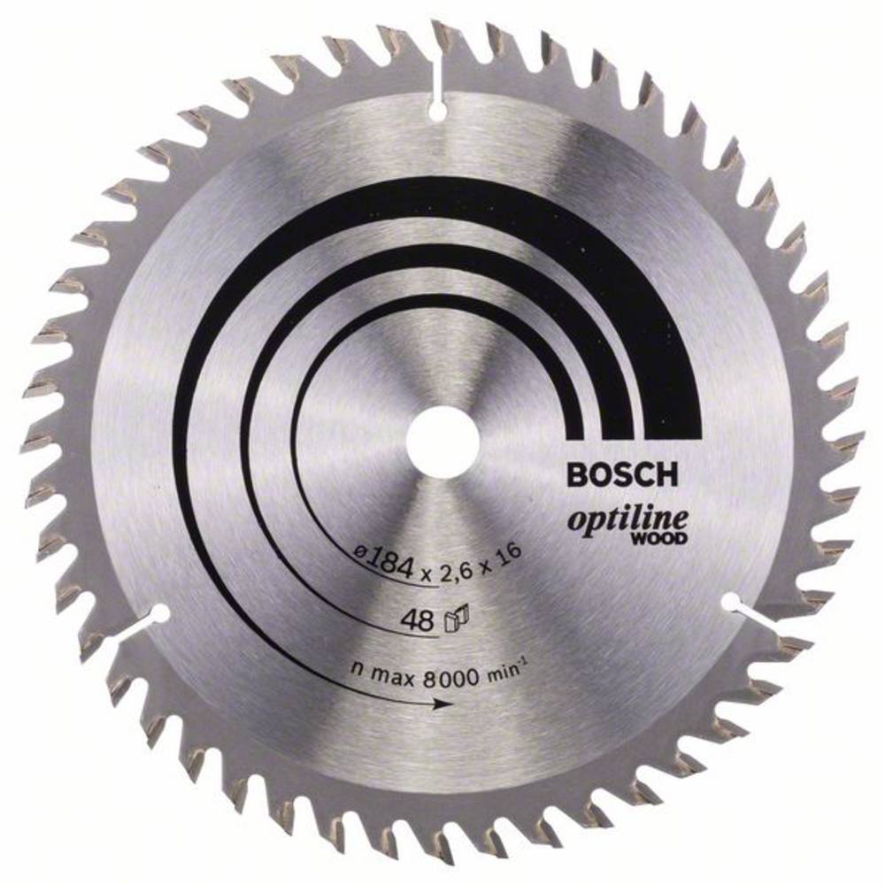 Bosch Accessories Optiline Wood 2608641181 tvrdokovový pilový kotouč 184 x 16 x 2.6 mm Počet zubů (na palec): 48 1 ks