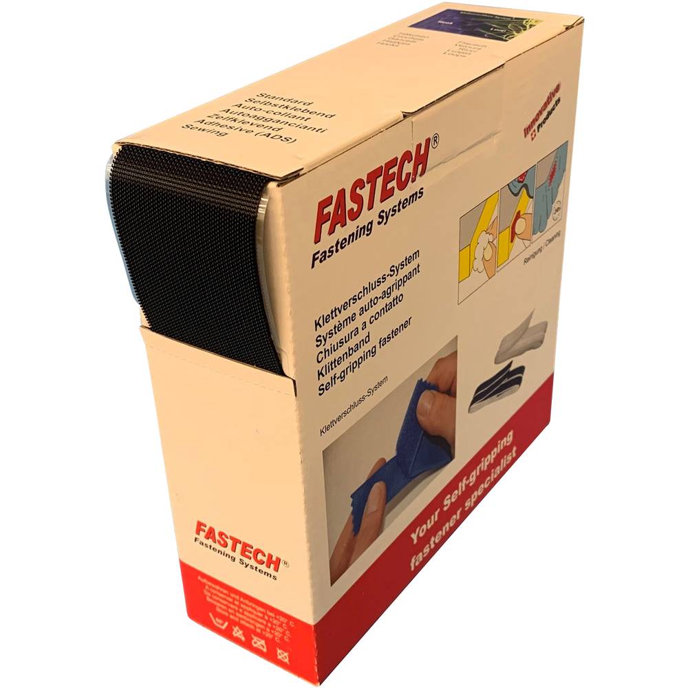 FASTECH® B50SKL01E999910 pásek se suchým zipem zalepení hotmelt háčková část, extra silná (d x š) 10000 mm x 50 mm černá