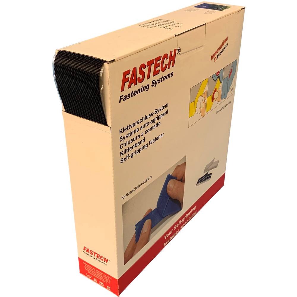 FASTECH® B50SKL01E999925 pásek se suchým zipem zalepení hotmelt háčková část, extra silná (d x š) 25000 mm x 50 mm černá