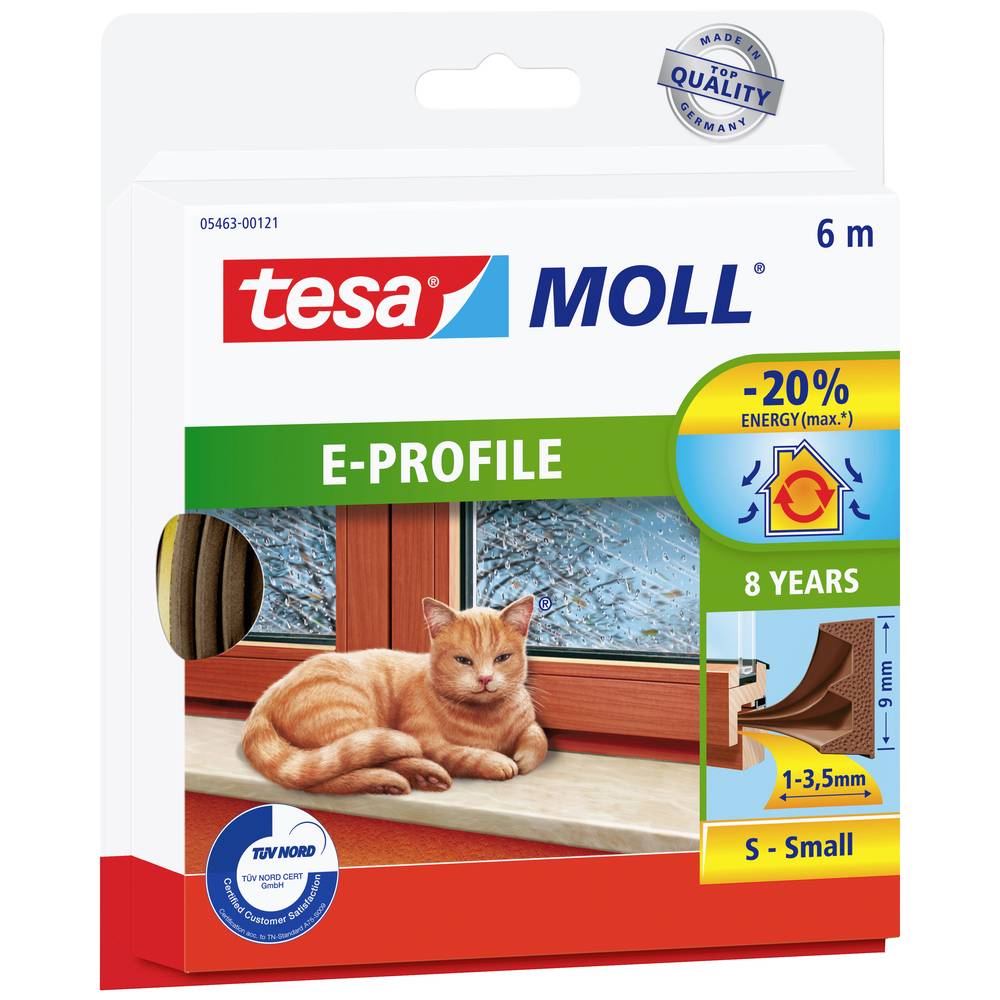 tesa E-PROFILE 05463-00121-00 těsnicí páska tesaMOLL® hnědá (d x š) 6 m x 9 mm 1 ks