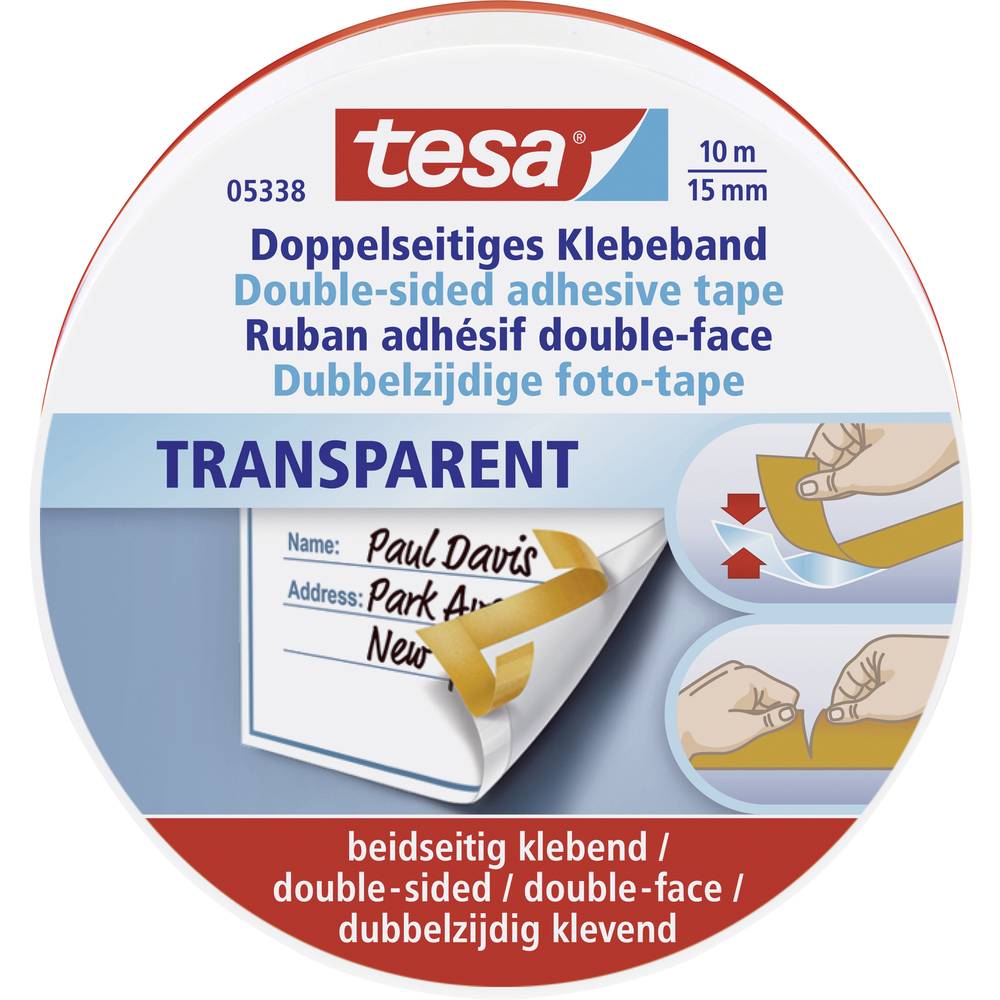 tesa Klebeband Doppelband 05338-00000-01 oboustranná lepicí páska transparentní (d x š) 10 m x 15 mm 1 ks