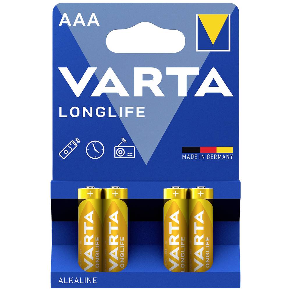 Varta LONGLIFE AAA Bli 4 mikrotužková baterie AAA alkalicko-manganová 1200 mAh 1.5 V 4 ks