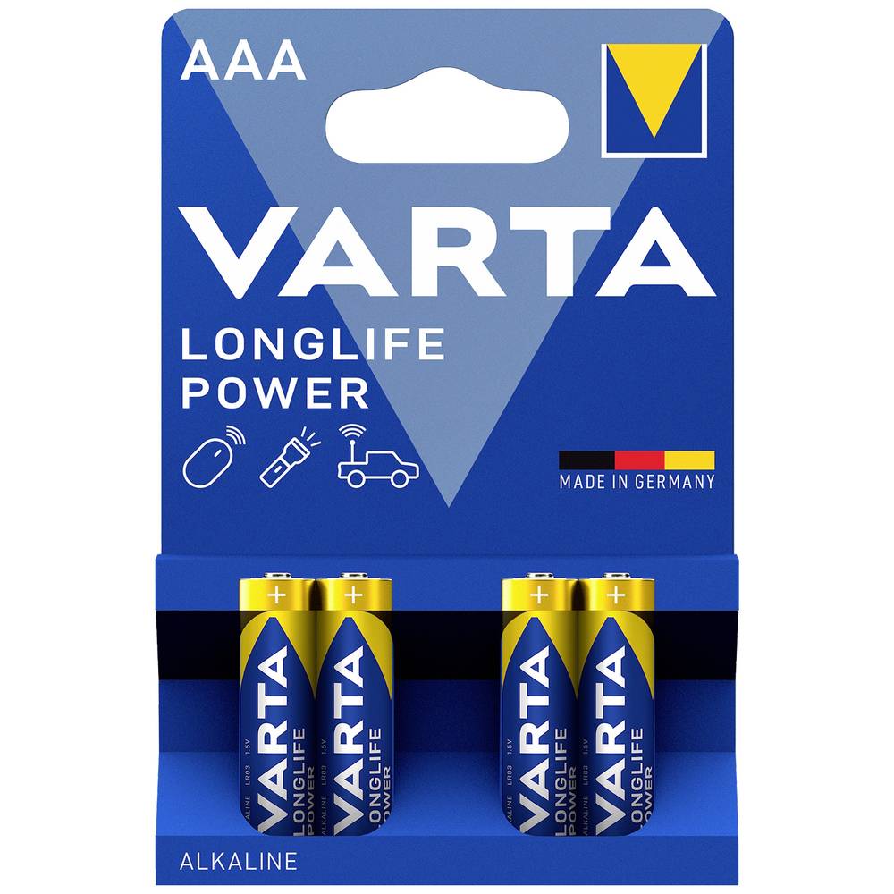 Varta LONGLIFE Power AAA Bli 4 mikrotužková baterie AAA alkalicko-manganová 1.5 V 4 ks