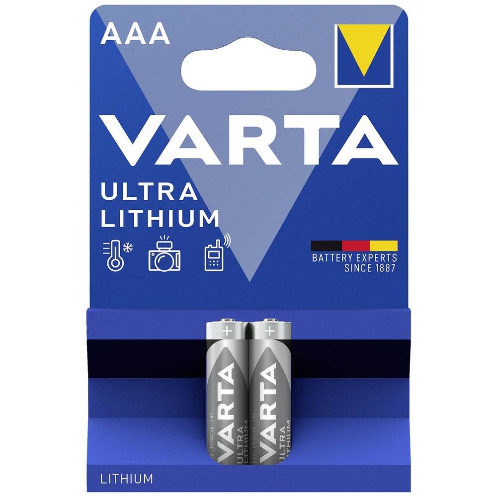 Varta LITHIUM AAA Bli 2 mikrotužková baterie AAA lithiová 1100 mAh 1.5 V 2 ks