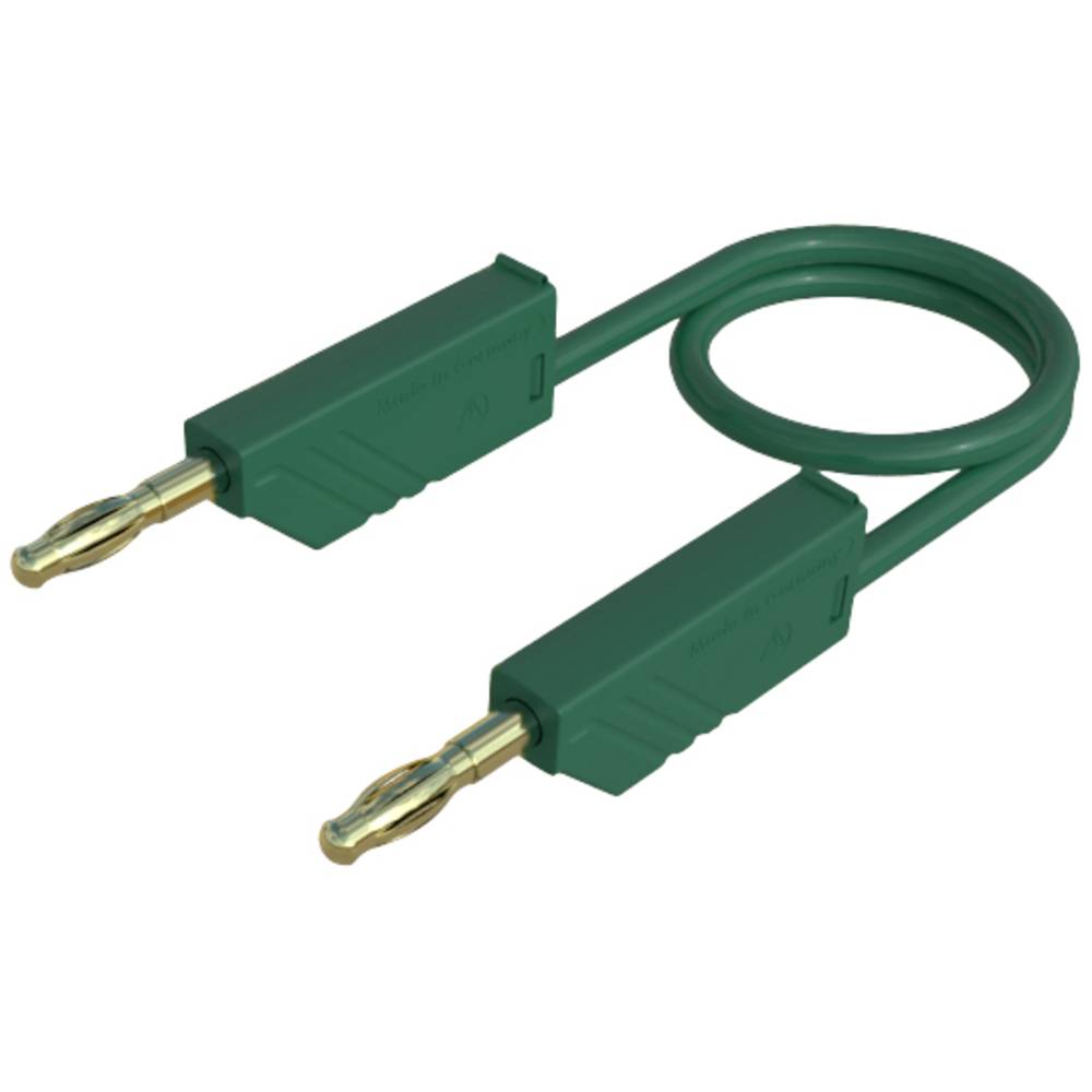 SKS Hirschmann MLN 25/2,5 GN měřicí kabel lamelová zástrčka 4 mm lamelová zástrčka 4 mm 25.00 cm zelená 1 ks