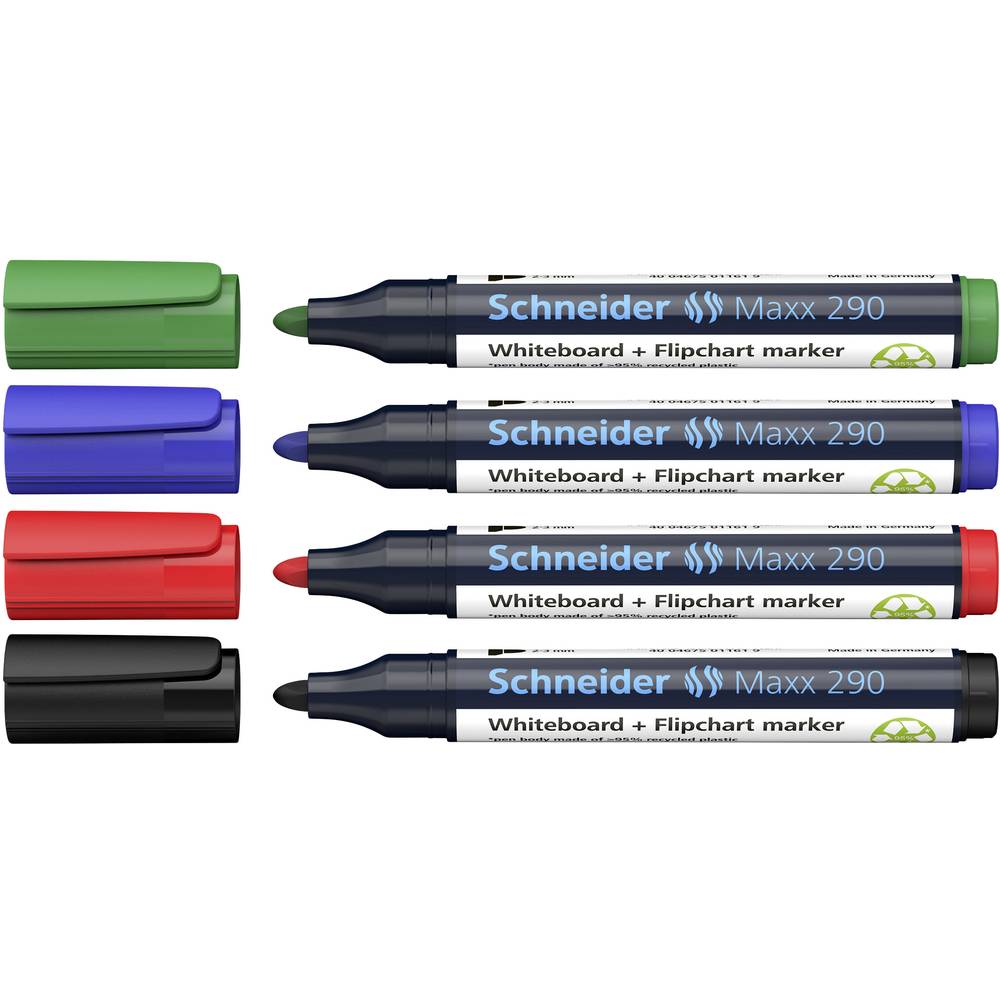 Schneider Schreibgeräte Maxx 290 129094 popisovač na bílé tabule černá, červená, modrá, zelená 4 ks