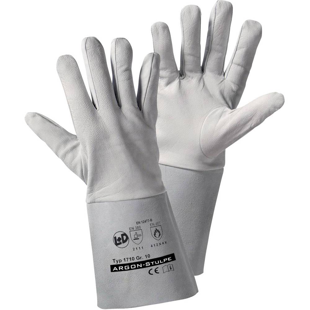 L+D worky ARGON-Stulpe 1710 kůže nappa pracovní rukavice Velikost rukavic: 10, XL EN 12477-B, EN 388, EN 407 CAT II 1 pá