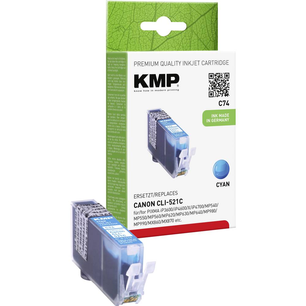 KMP Ink náhradní Canon CLI-521C kompatibilní azurová C74 1510,0003