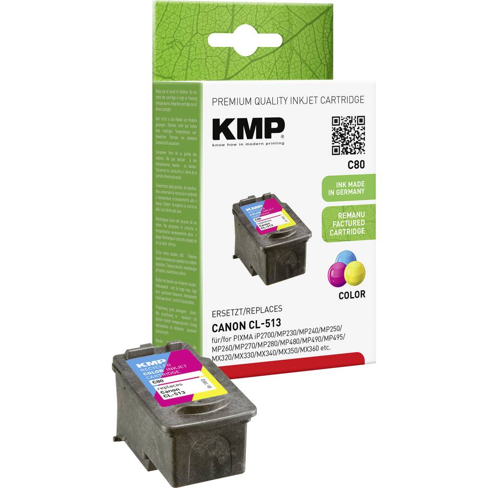 KMP Ink náhradní Canon CL-513 kompatibilní azurová, purppurová, žlutá C80 1512,4530