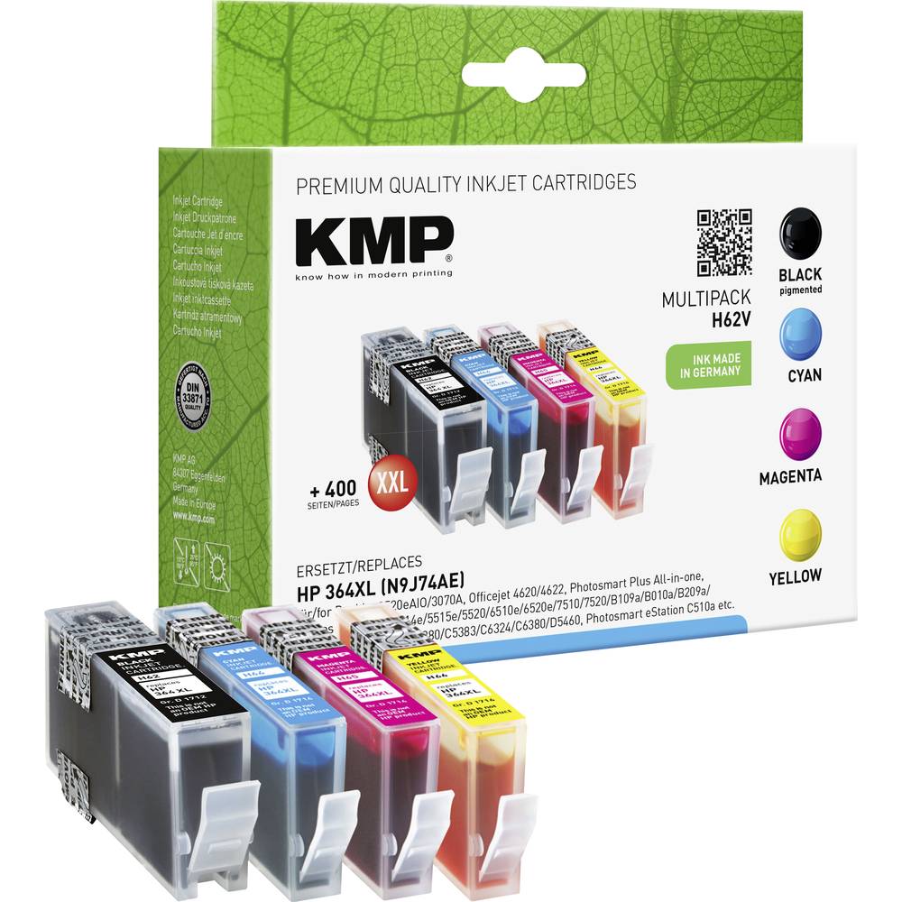 KMP Ink kombinované balení kompatibilní náhradní HP 364XL, N9J74AE, CN684AE, CB323EE, CB324EE, CB325EE černá, azurová, p