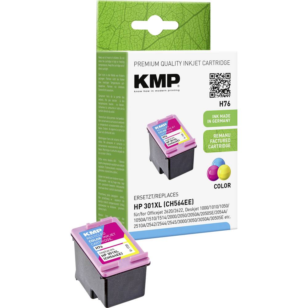 KMP Ink náhradní HP 301XL, CH564EE kompatibilní azurová, purppurová, žlutá H76 1720,4030