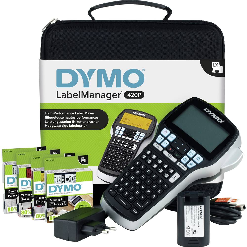 DYMO LabelManager 420P Set štítkovač vhodné pro pásky: D1 6 mm, 9 mm, 12 mm, 19 mm
