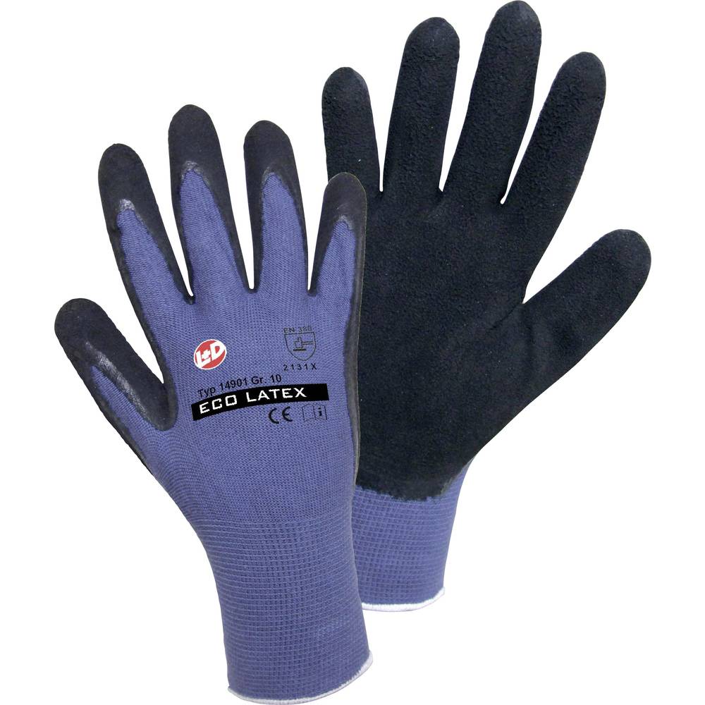 L+D worky ECO LATEX FOAM 14901-7 viskóza pracovní rukavice Velikost rukavic: 7, S EN 388 CAT II 1 pár