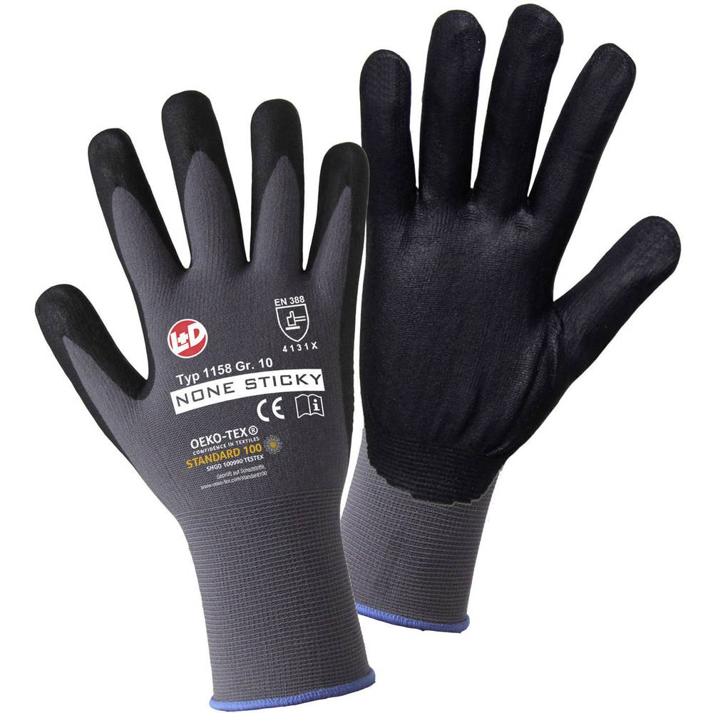 L+D worky FOAM Nylon NITRILE 1158-9 nylon pracovní rukavice Velikost rukavic: 9, L CAT II 1 pár