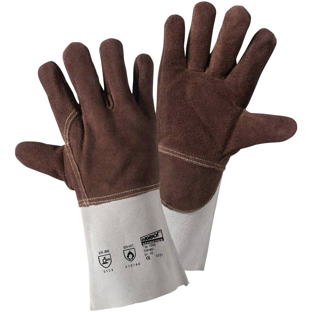 L+D worky SABATO 1806 Štípaná kůže žáruvzdorné rukavice Velikost rukavic: univerzální CAT III 1 pár