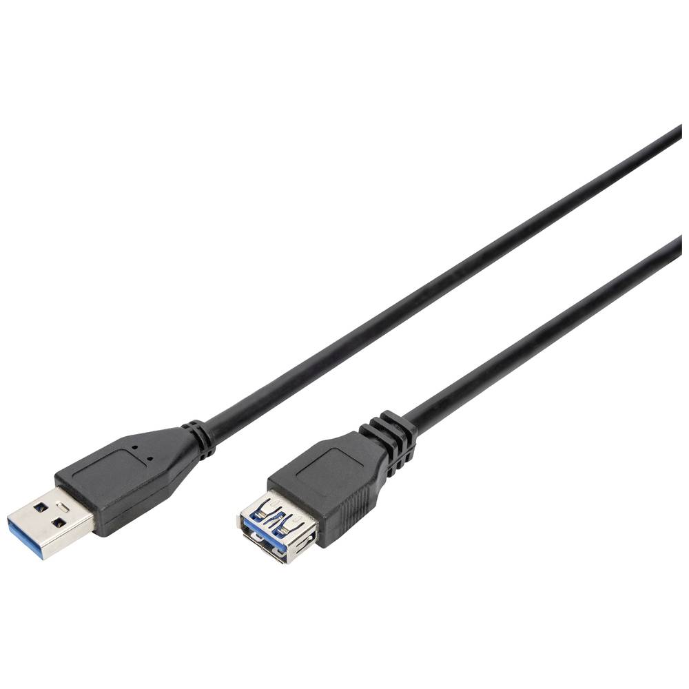 Digitus USB kabel USB 3.2 Gen1 (USB 3.0 / USB 3.1 Gen1) USB-A zástrčka, USB-A zásuvka 3.00 m černá AK-300203-030-S