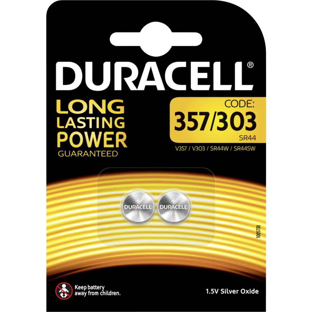 Duracell knoflíkový článek 357 1.5 V 2 ks 170 mAh oxid stříbra 357/303