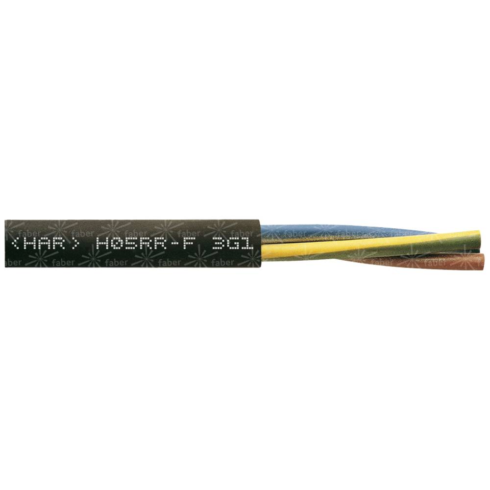 Faber Kabel 050025 kabel s gumovou izolací H05RR-F 3 x 1.5 mm² černá metrové zboží