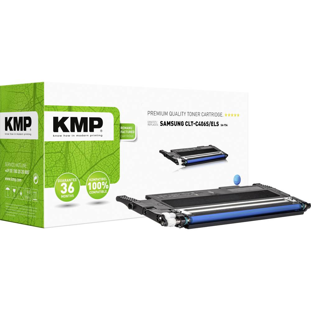 KMP náplň do tiskárny náhradní Samsung CLT-C406S kompatibilní azurová 1000 Seiten SA-T54