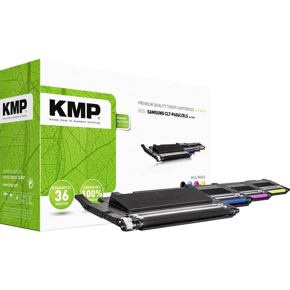 KMP náplň do tiskárny náhradní Samsung CLT-P406C, CLT-K406S, CLT-C406S, CLT-M406S, CLT-Y406S kompatibilní černá, purppur